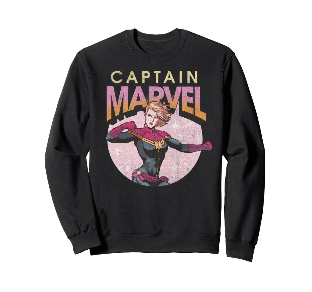 Marvel Comics Captain Marvel Sweatshirt - Fun Novelty Design for Adults - T-Shirt, Sweatshirt, Hoodie