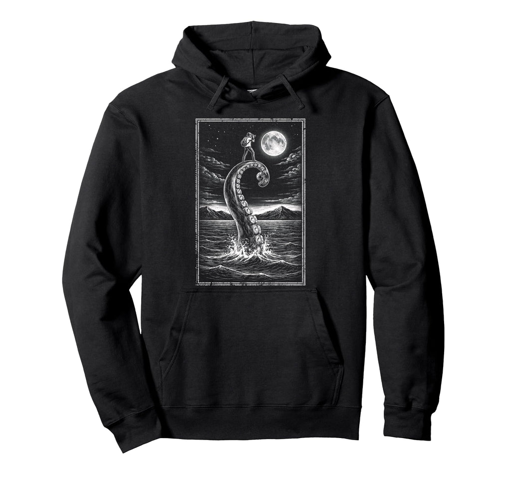 Photographer Octopus Moon Camera Photography Hoodie - Graphic Print Unisex - T-Shirt, Sweatshirt, Hoodie
