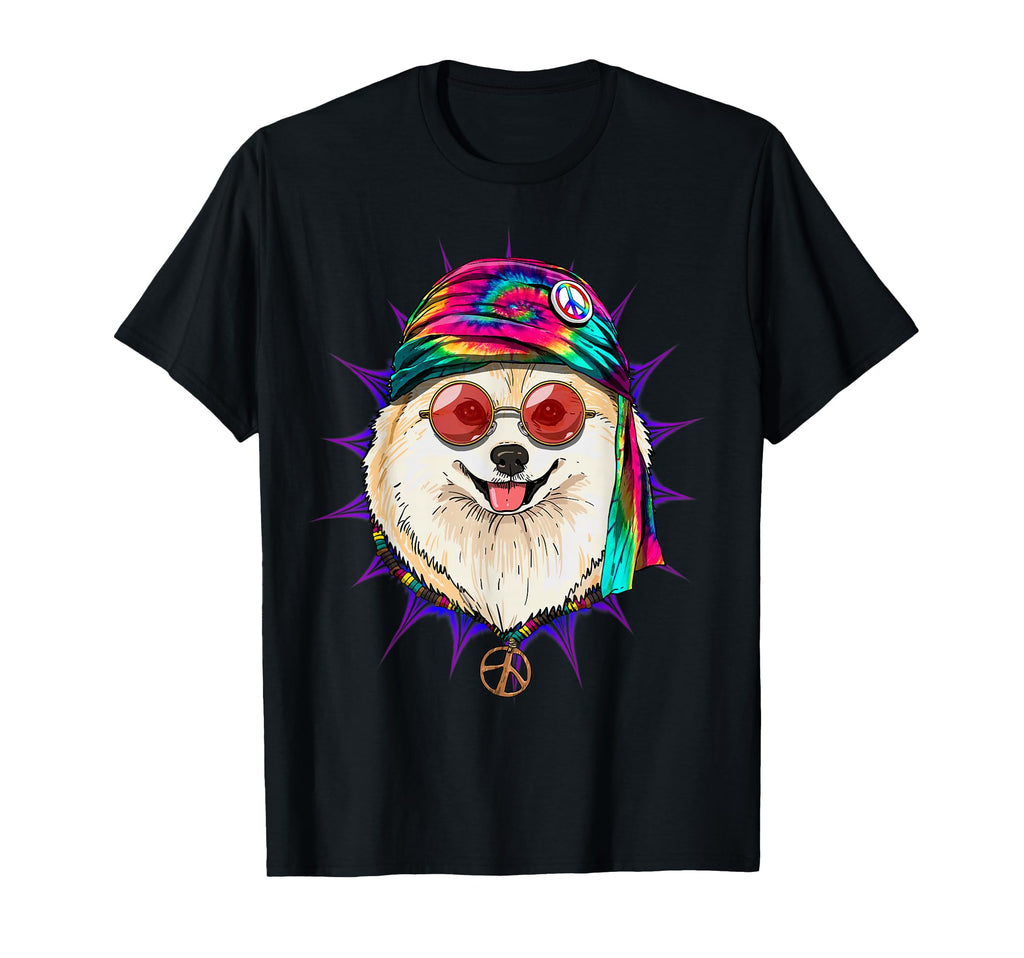 Tie Dye Hippie Pomeranian Hippiness T-Shirt - Minimalist Print Men Women - T-Shirt, Sweatshirt, Hoodie