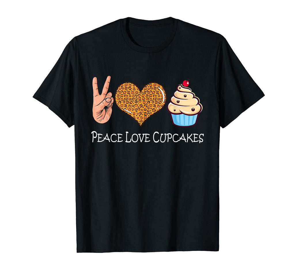 Cupcake Peace Leopard Love Peace Love T-Shirt - Streetwear Style Men Women - T-Shirt, Sweatshirt, Hoodie