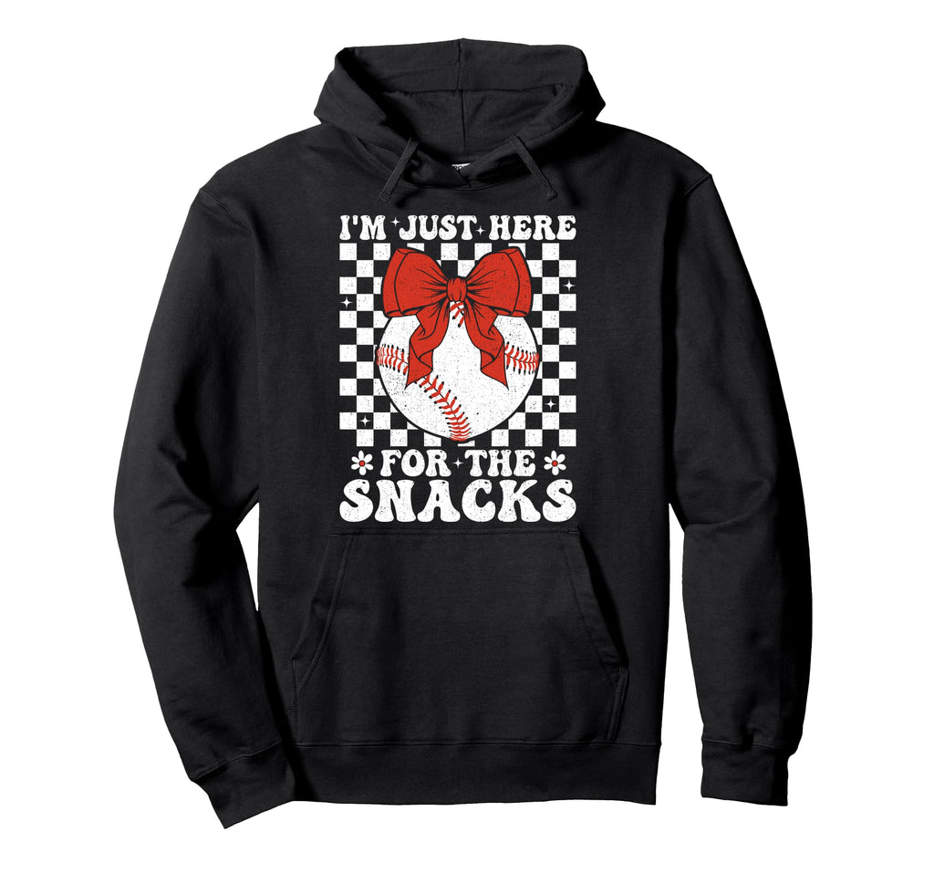 Baseball Sister Im Just Here Snacks Mom Hoodie - Aesthetic Graphic Unisex - T-Shirt, Sweatshirt, Hoodie