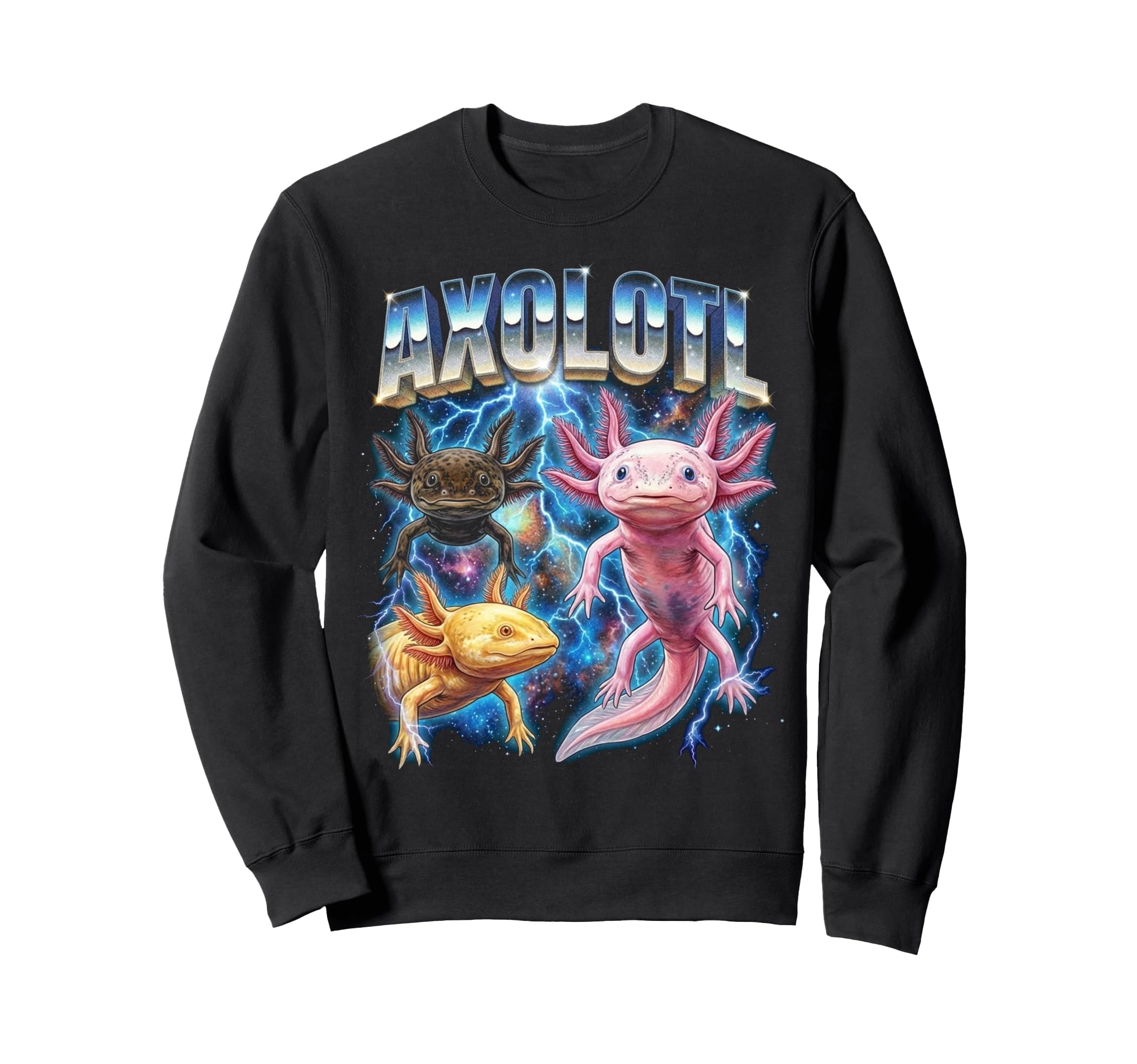 Axolotl 80S Funny Axolotl 90S Sweatshirt - Streetwear Style Unisex - T-Shirt, Sweatshirt, Hoodie