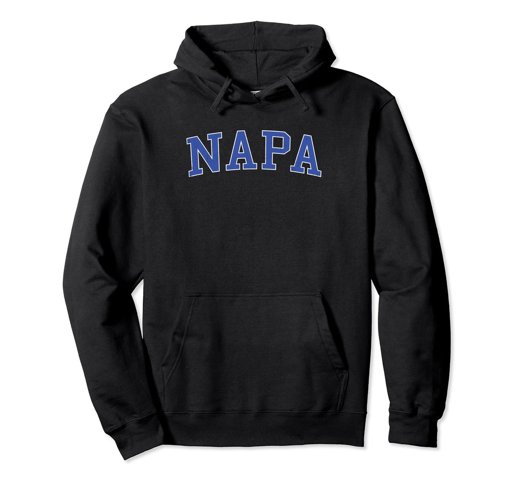 Napa Ca Distressed Blue Varsity Hoodie - Minimalist Print for Adults - T-Shirt, Sweatshirt, Hoodie