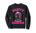 Party Like Dinostar Neon Disco Sweatshirt - Aesthetic Graphic Unisex - T-Shirt, Sweatshirt, Hoodie
