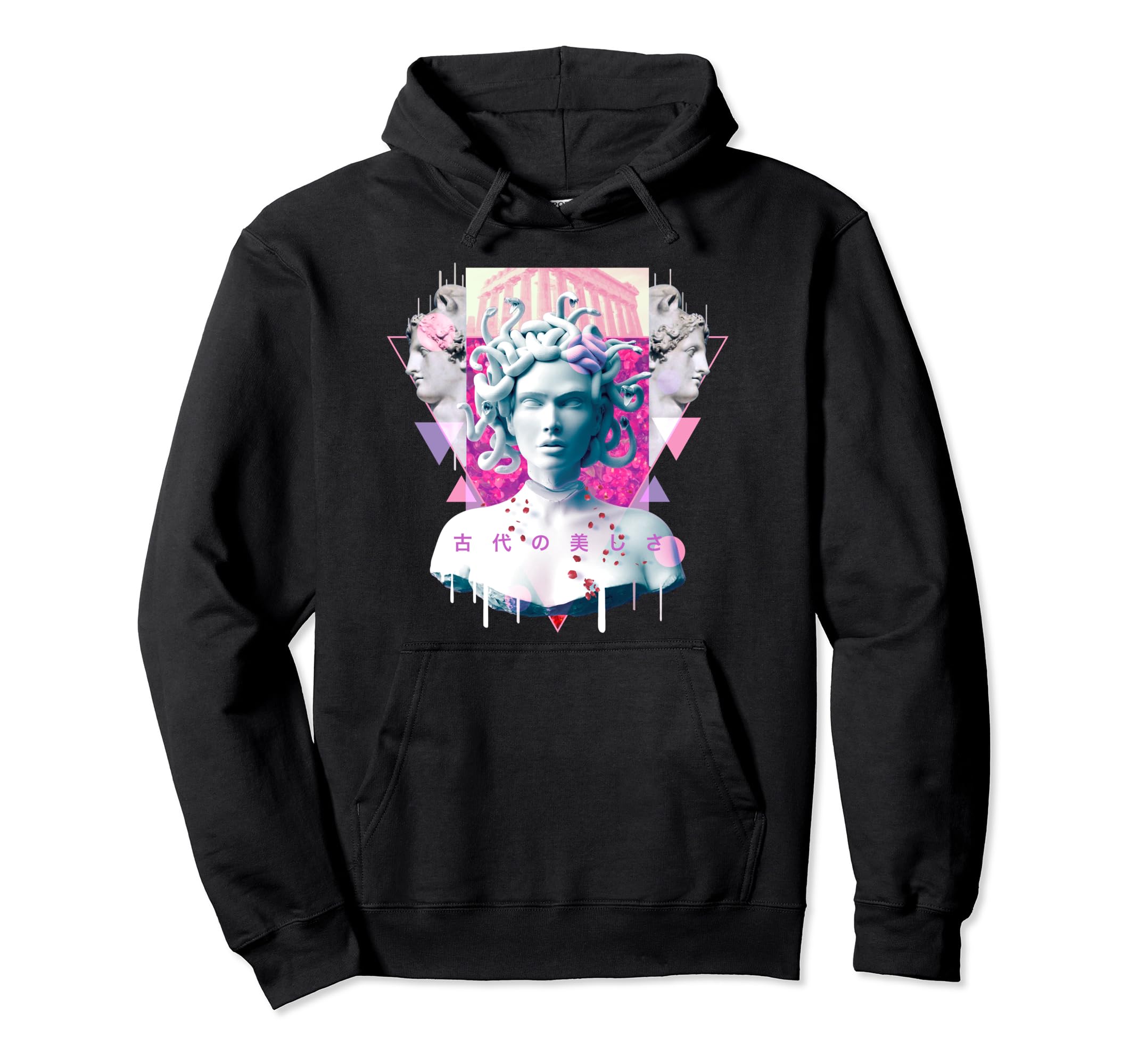 Vaporwave Medusa Statue Aesthetic Hoodie - Aesthetic Graphic for Adults - T-Shirt, Sweatshirt, Hoodie