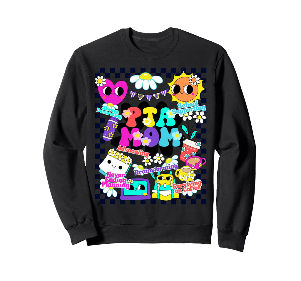 Groovy Pta Mom Flower Power School Sweatshirt - Streetwear Style Men Women - T-Shirt, Sweatshirt, Hoodie