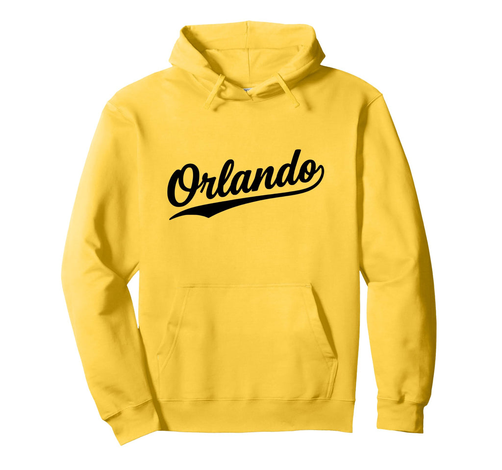 Orlando Florida Script 1970S White Text Hoodie - Graphic Print Men Women - T-Shirt, Sweatshirt, Hoodie