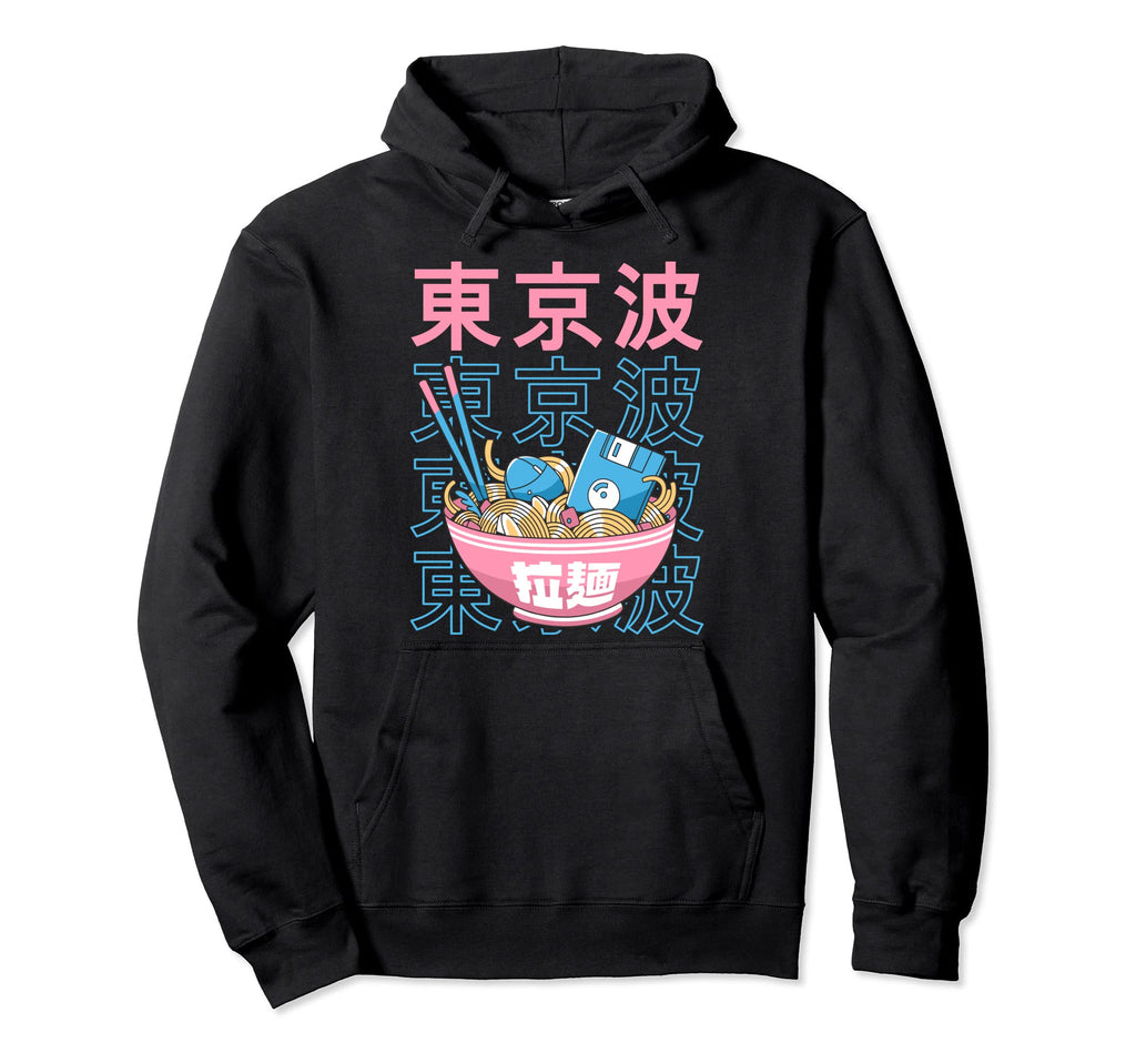 Digital Ramen Bowl Kawaii Aesthetic Hoodie - Unique Graphic Men Women - T-Shirt, Sweatshirt, Hoodie