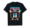 Proud Mom Baseball Player Number 18 T-Shirt - Unique Graphic for Adults - T-Shirt, Sweatshirt, Hoodie