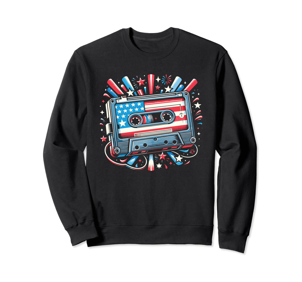 4Th July Cassette Tape Sweatshirt - Casual Everyday Wear Unisex - T-Shirt, Sweatshirt, Hoodie
