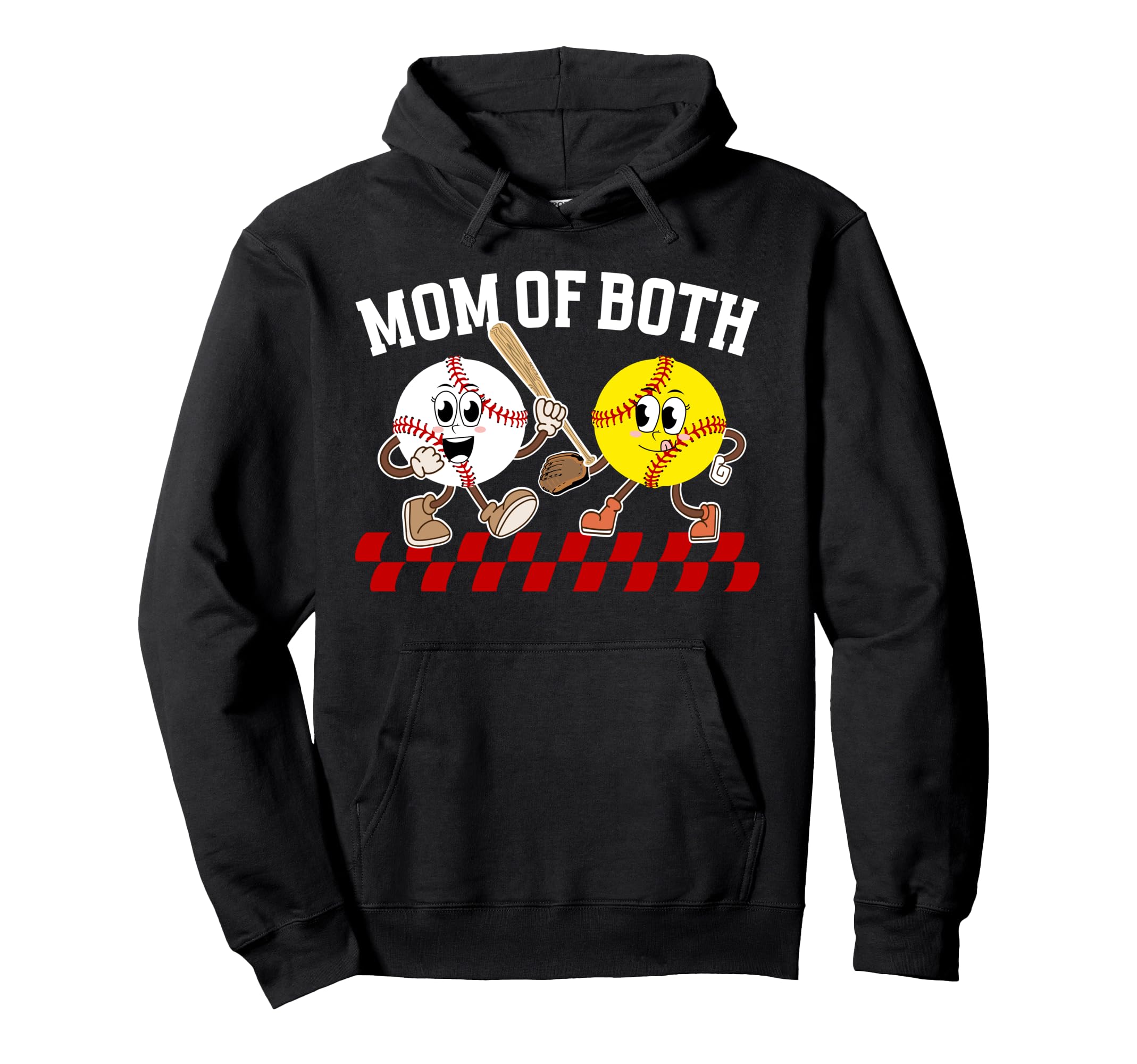 Mom Both Proud Softball Baseball Mom Hoodie - Minimalist Print Men Women - T-Shirt, Sweatshirt, Hoodie