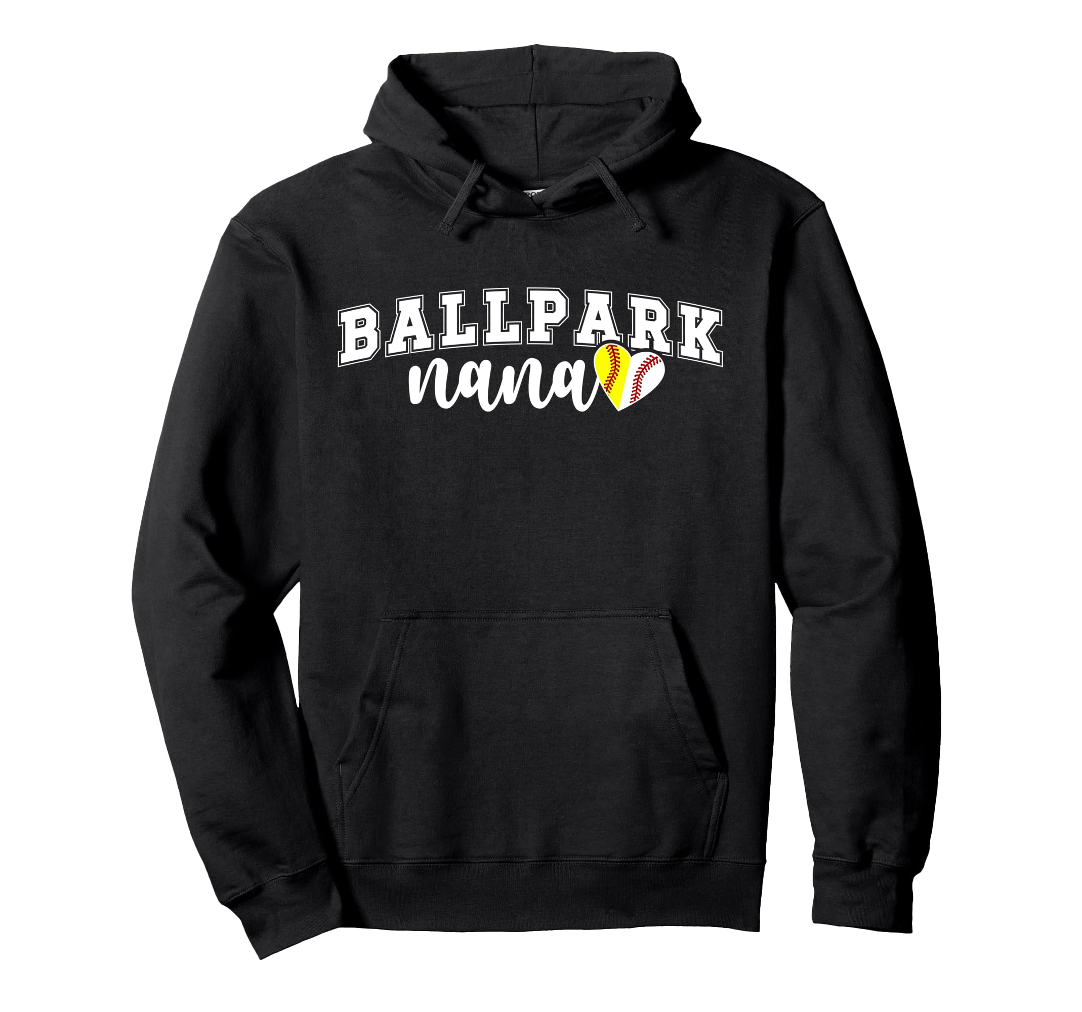 Ballpark Nana Grandma Softball Baseball Hoodie - Trendy Graphic Men Women - T-Shirt, Sweatshirt, Hoodie