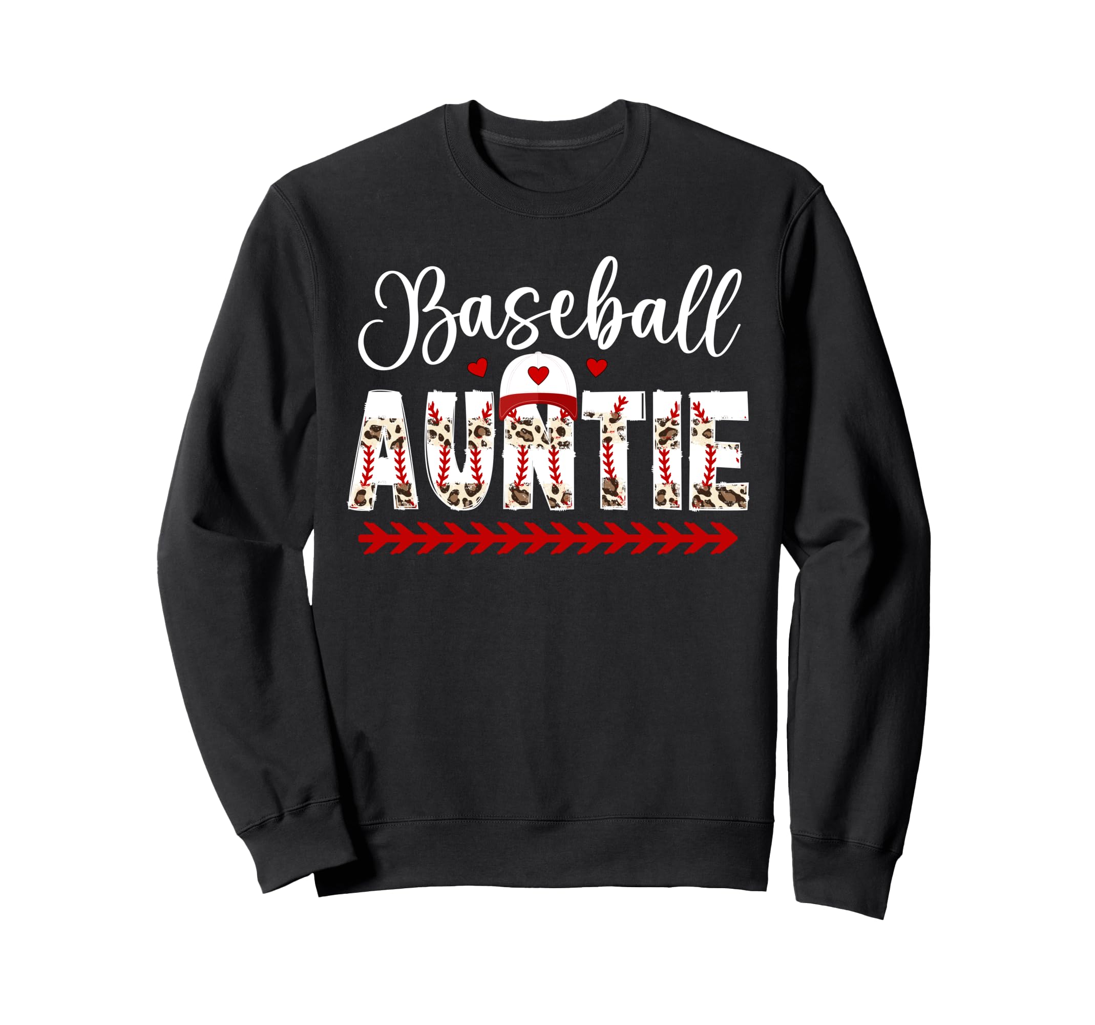 Baseball Auntie Leopard Baseball Sweatshirt - Trendy Graphic for Adults - T-Shirt, Sweatshirt, Hoodie