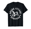 Shark Attack Survivor Distressed Bite T-Shirt - Minimalist Print Unisex - T-Shirt, Sweatshirt, Hoodie