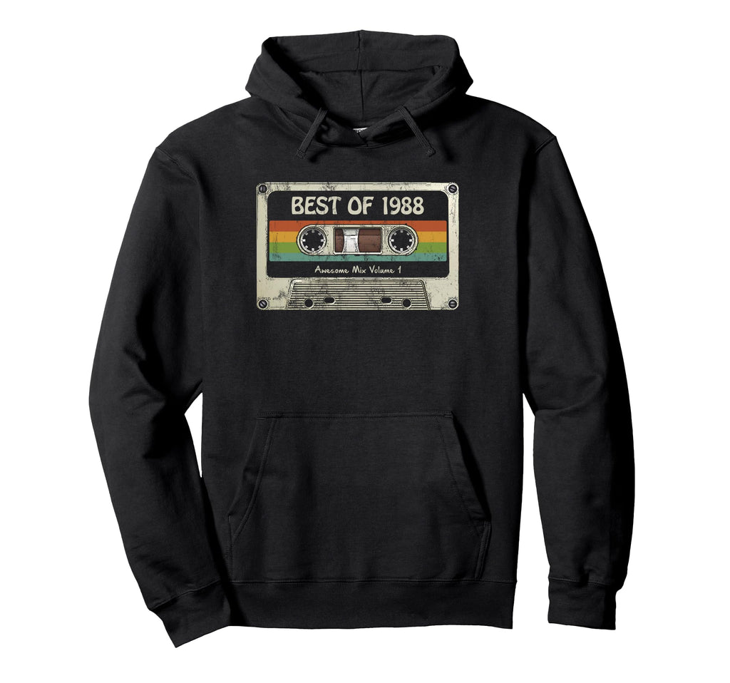 Best 1988 Awesome Mix Cassette Tape Hoodie - Trendy Graphic for Adults - T-Shirt, Sweatshirt, Hoodie