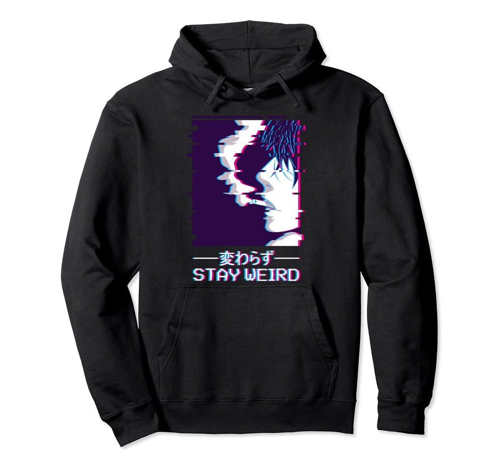 Stay Weird Lofi Anime Japanese Hoodie - Minimalist Print for Adults - T-Shirt, Sweatshirt, Hoodie