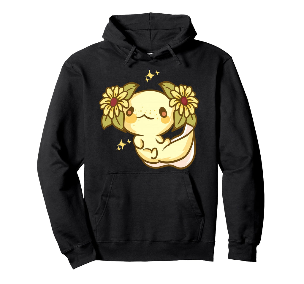 Kawaii Anime Sunflower Axolotl Hoodie - Casual Everyday Wear Unisex - T-Shirt, Sweatshirt, Hoodie