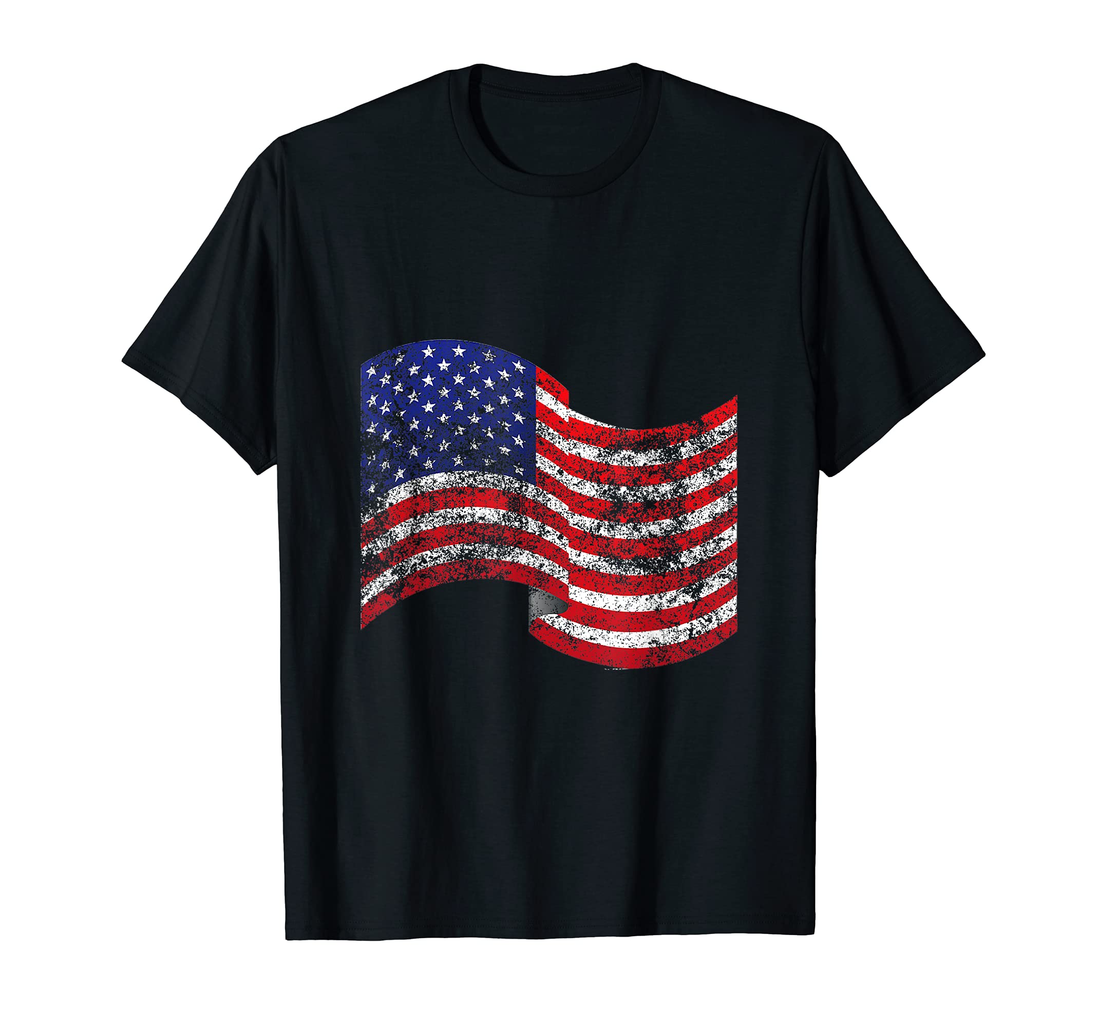 Red White And Blue American Flag T-Shirt - Custom Art Print Men Women - T-Shirt, Sweatshirt, Hoodie