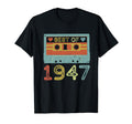 1947 77Th Birthday Cassette Tape T-Shirt - Streetwear Style Men Women - T-Shirt, Sweatshirt, Hoodie