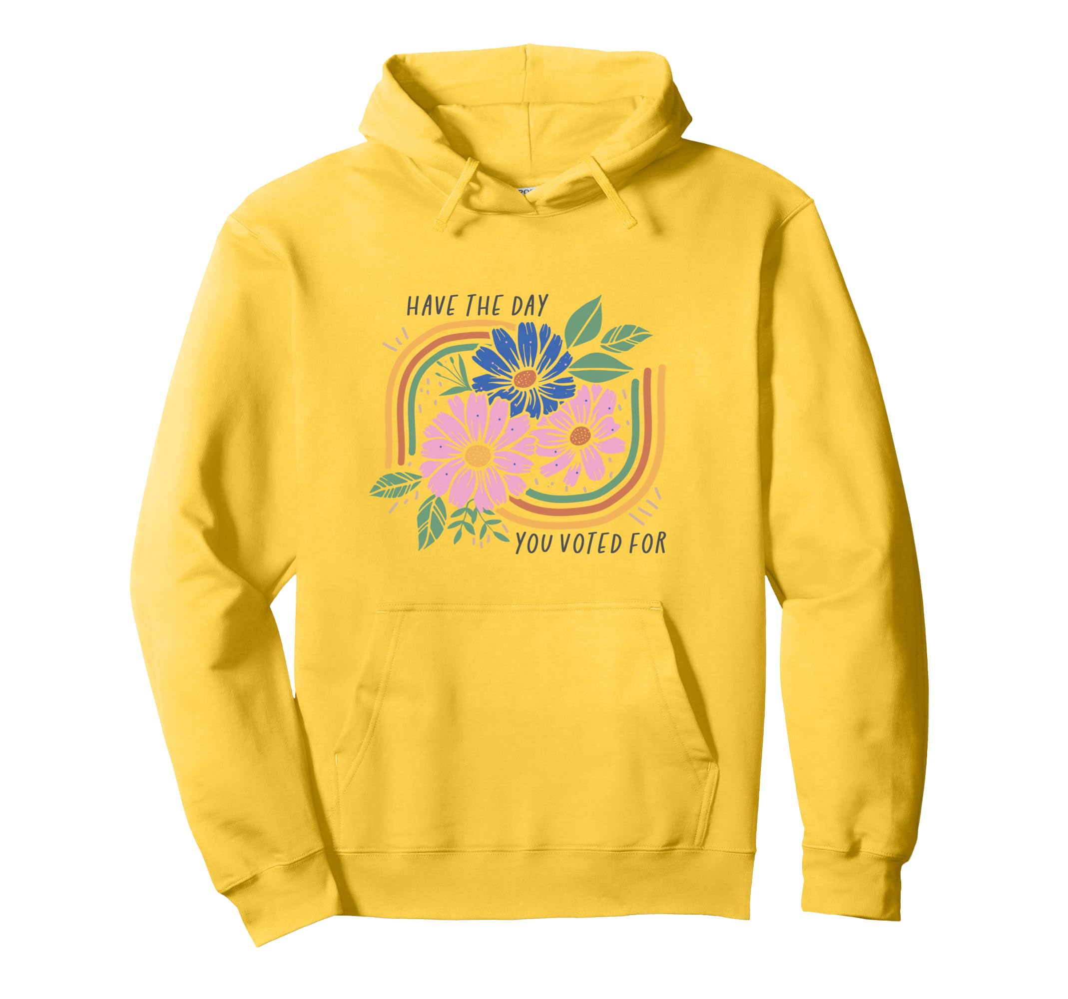 Have Day You Voted Boho Floral Rainbow Hoodie - Aesthetic Graphic Men Women - T-Shirt, Sweatshirt, Hoodie