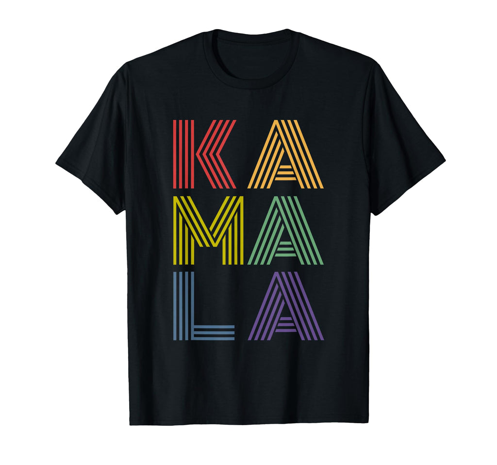 Kamala Rainbow Stacked Text T-Shirt - Streetwear Style Unisex - T-Shirt, Sweatshirt, Hoodie
