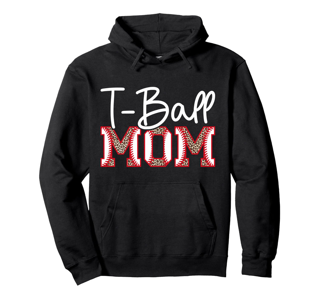 T Ball Mom Leopard Baseball T Ball Hoodie - Aesthetic Graphic for Adults - T-Shirt, Sweatshirt, Hoodie