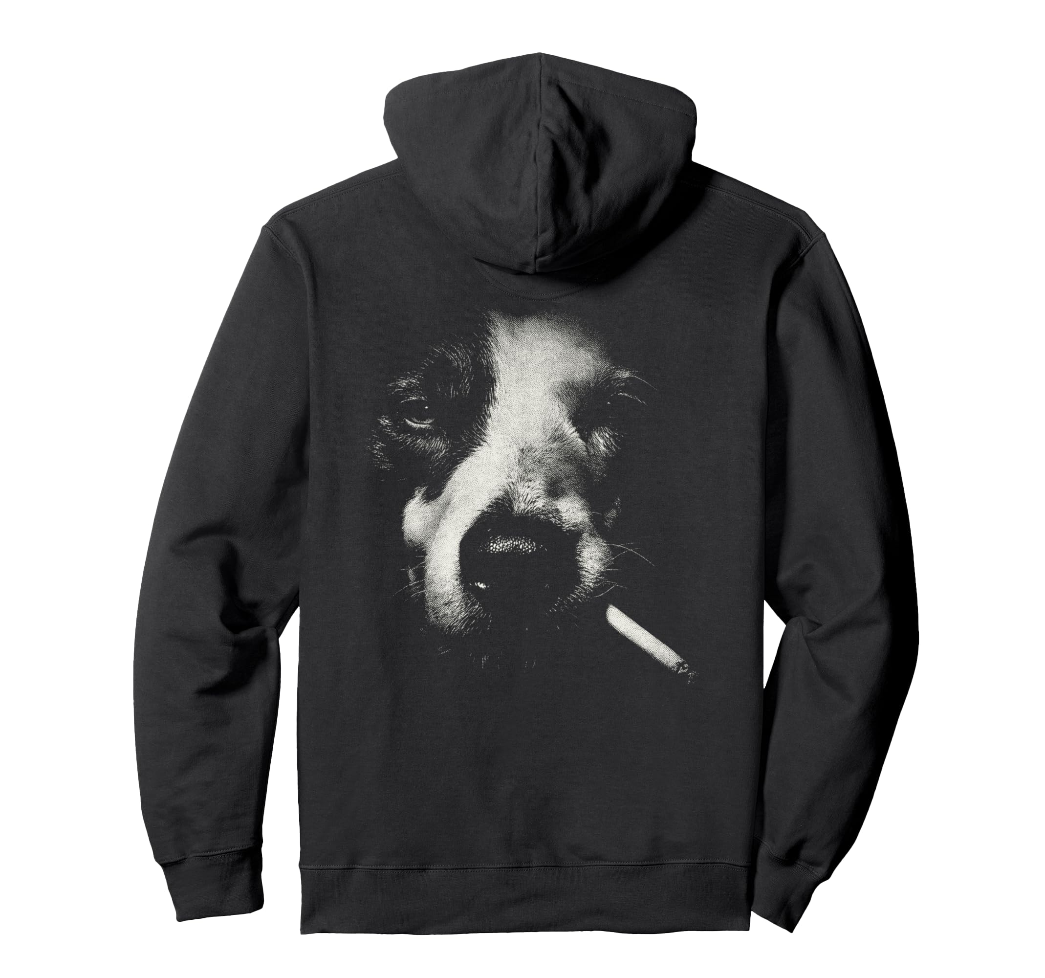 Border Collie Smoking Cigarette Grunge Hoodie - Minimalist Print Unisex - T-Shirt, Sweatshirt, Hoodie