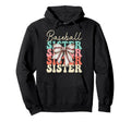 Baseball Sister Coquette Bow Biggest Fan Hoodie - Unique Graphic Unisex - T-Shirt, Sweatshirt, Hoodie