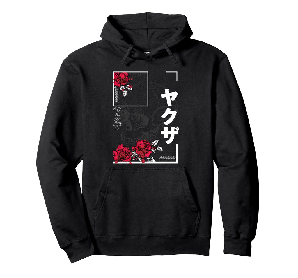 Japanese Aesthetic Skull Roses Japan Hoodie - Aesthetic Graphic for Adults - T-Shirt, Sweatshirt, Hoodie