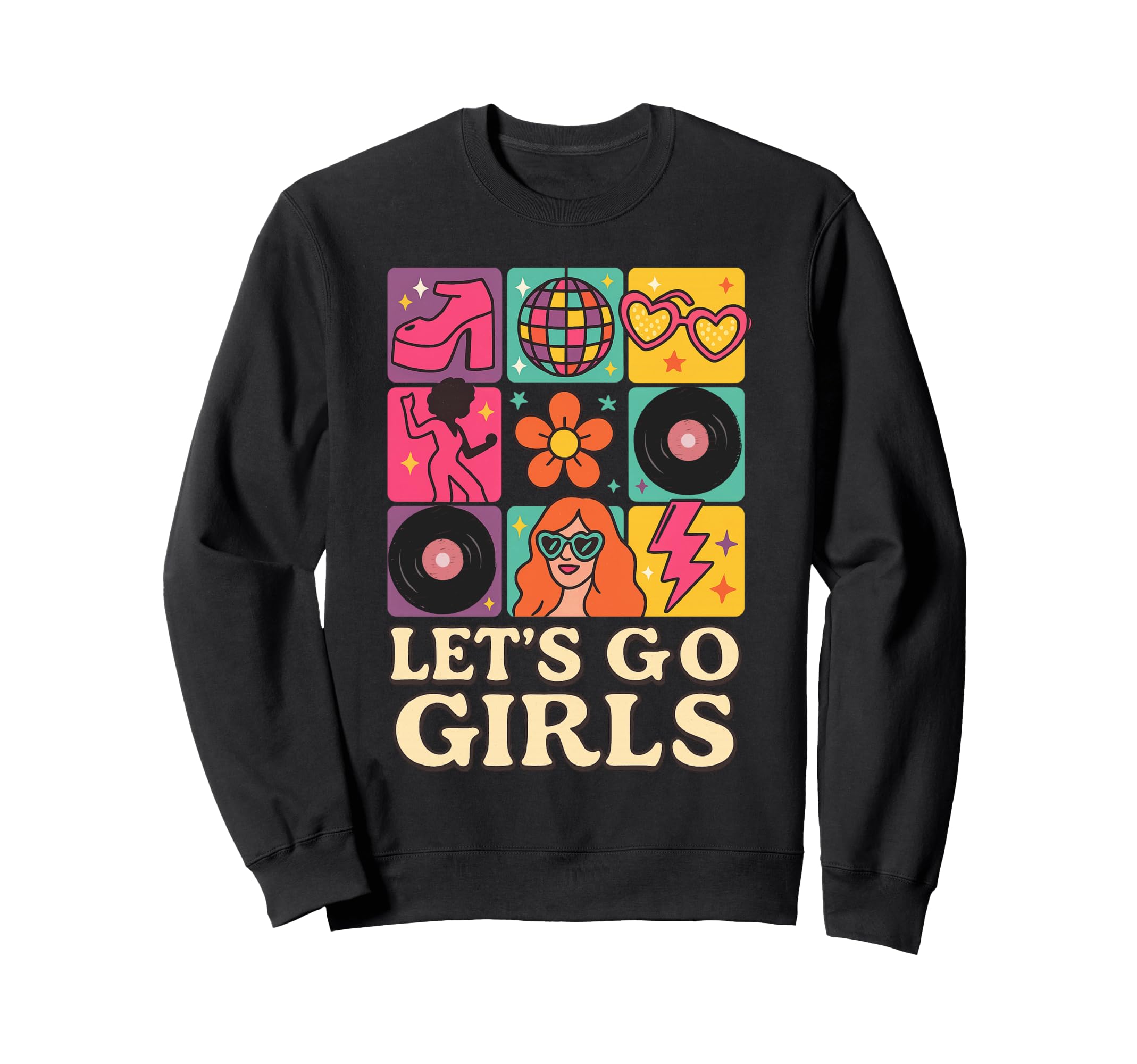 90S Disco Ball Aesthetic Lets Go Sweatshirt - Custom Art Print for Adults - T-Shirt, Sweatshirt, Hoodie