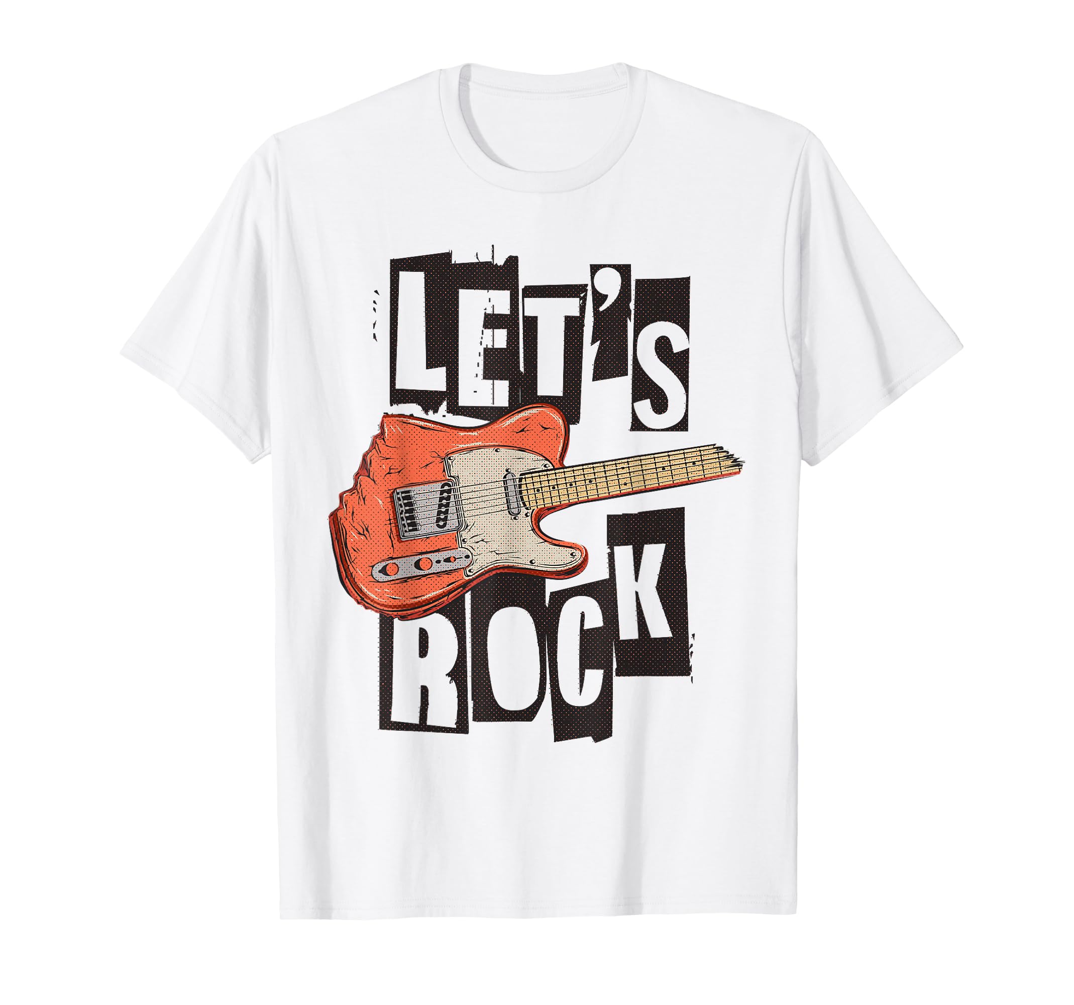 Lets Rock Electric Guitar Music Lover T-Shirt - Fun Novelty Design Unisex - T-Shirt, Sweatshirt, Hoodie