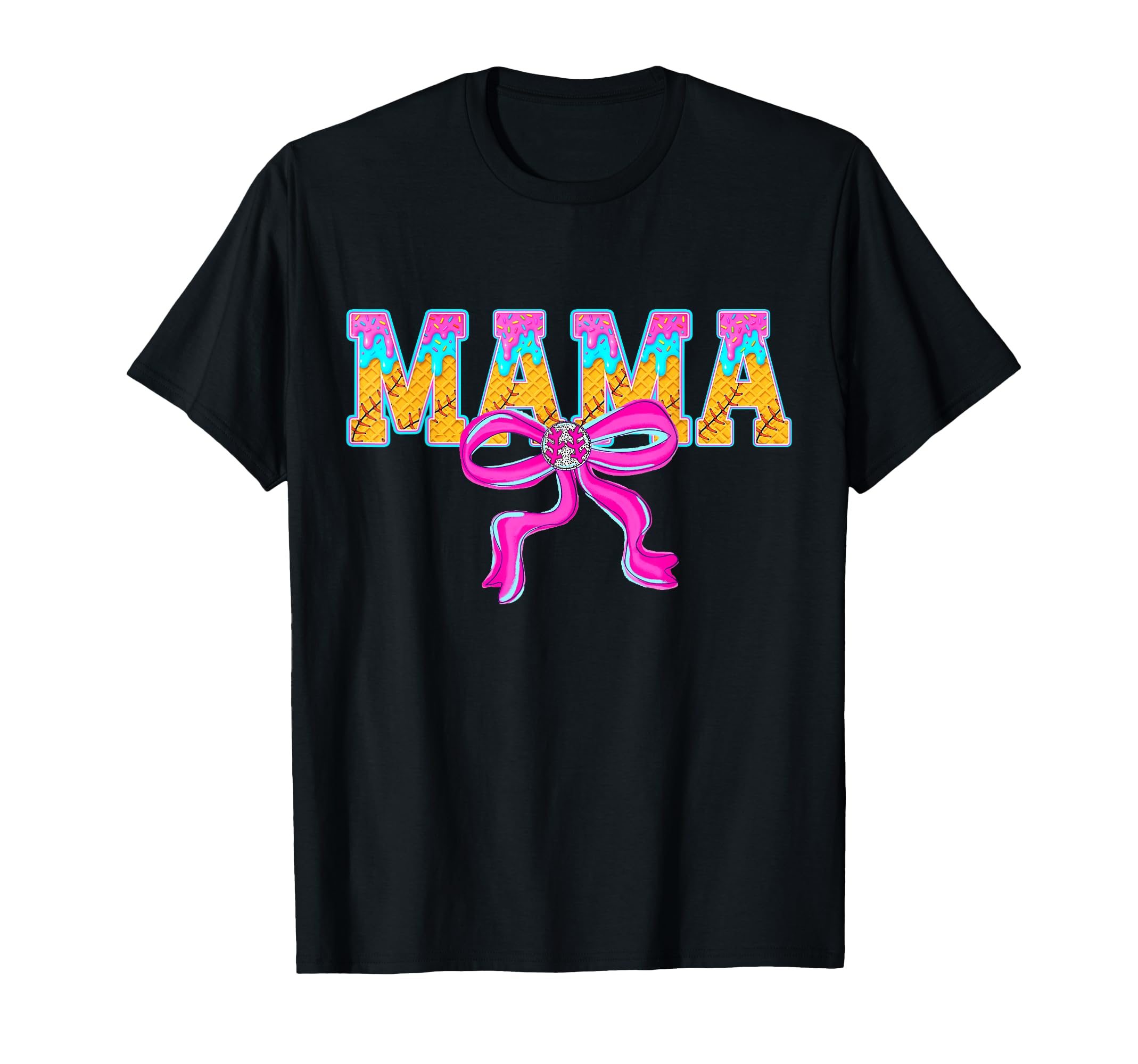 Baseball Mama Ice Cream Drip Game Day T-Shirt - Unique Graphic for Adults - T-Shirt, Sweatshirt, Hoodie
