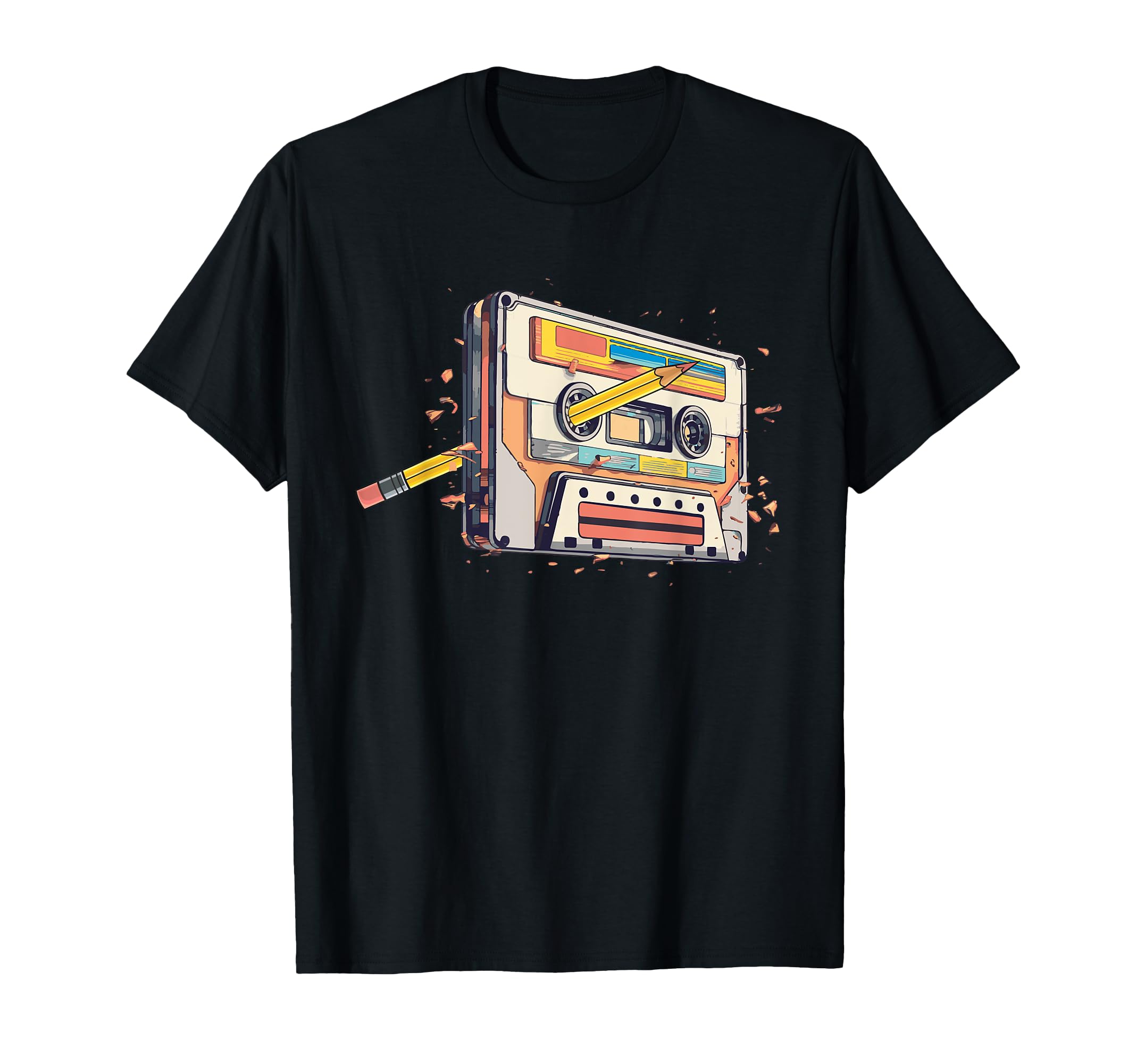 Cassette Tape Pencil 70S 80S 90S Music T-Shirt - Trendy Graphic for Adults - T-Shirt, Sweatshirt, Hoodie