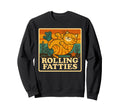 Roller Skater Kitten Rolling Fatties Sweatshirt - Aesthetic Graphic Unisex - T-Shirt, Sweatshirt, Hoodie