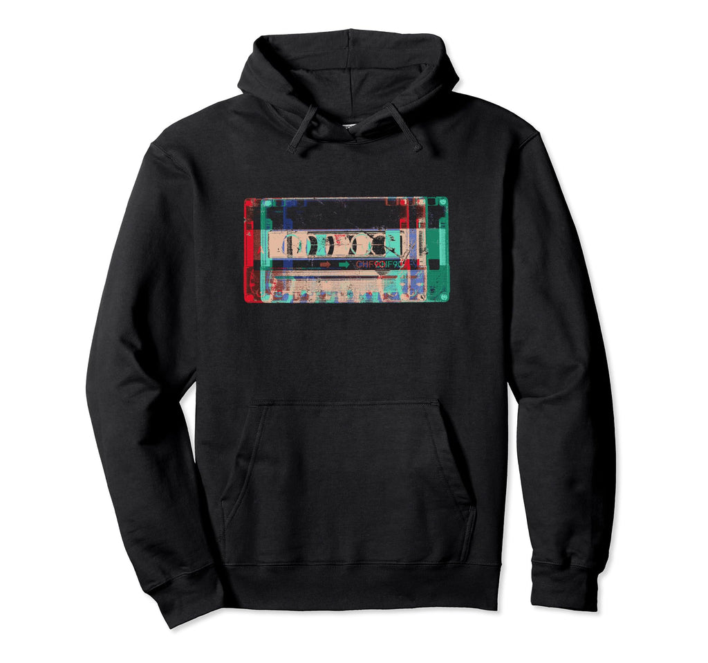 80S 90S Mixtape Glitch Cassette Hoodie - Graphic Print for Adults - T-Shirt, Sweatshirt, Hoodie