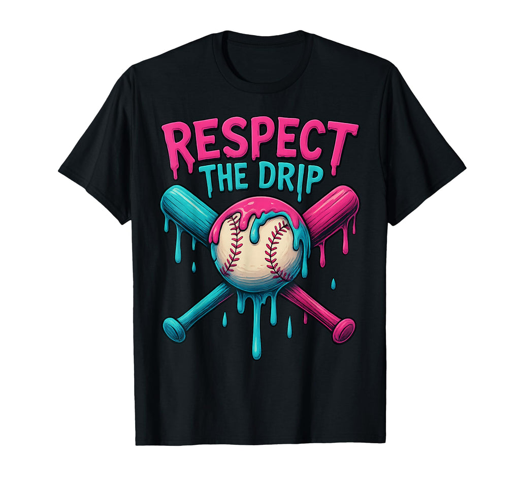 Baseball Drip Respect Drip Ice T-Shirt - Fun Novelty Design for Adults - T-Shirt, Sweatshirt, Hoodie
