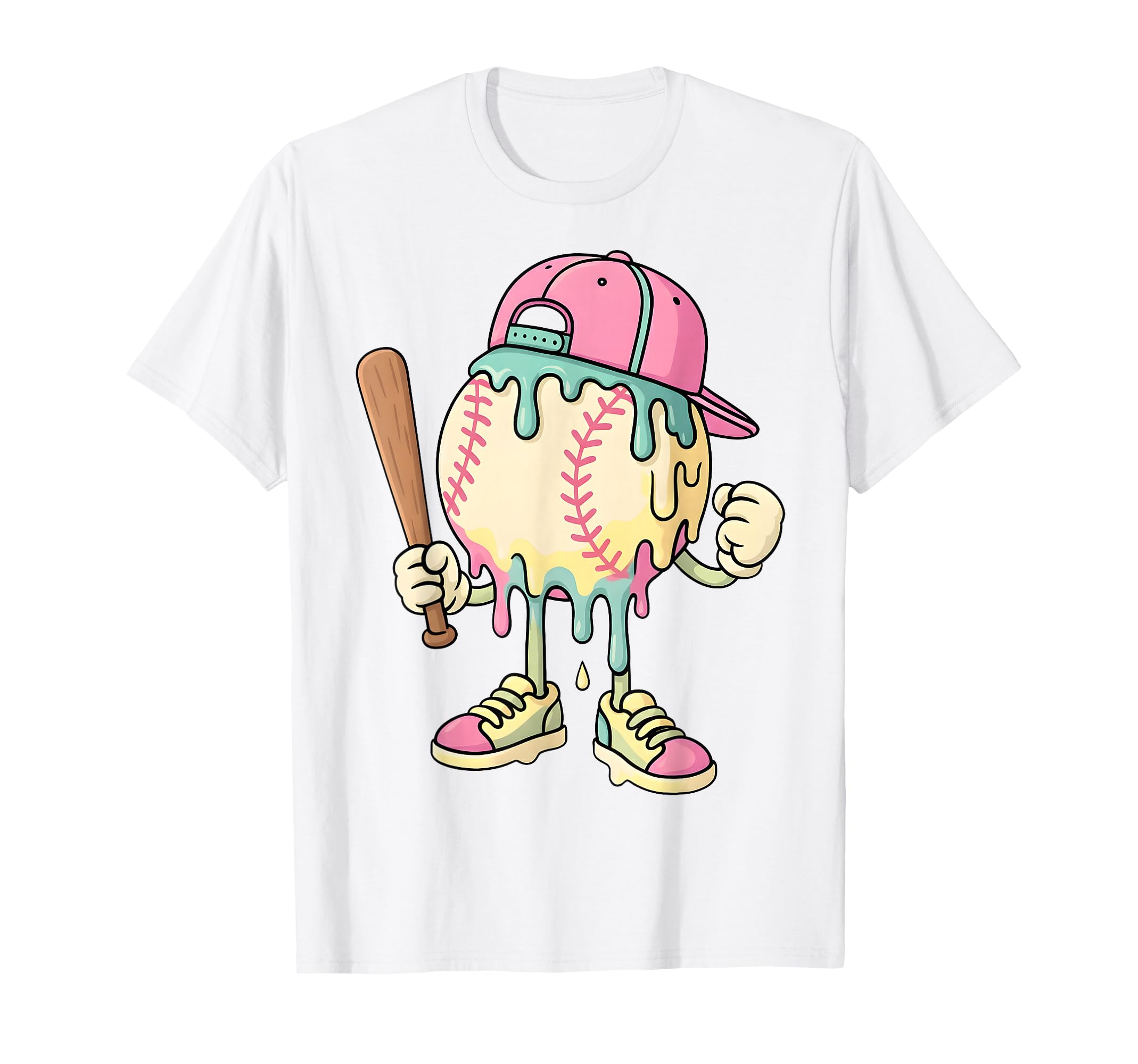Ice Cream Drip Baseball Sports Baseball T-Shirt - Novelty Apparel Unisex - T-Shirt, Sweatshirt, Hoodie