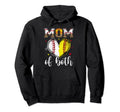 Mom Both Baseball Softball Heart Leopard Hoodie - Graphic Print Men Women - T-Shirt, Sweatshirt, Hoodie