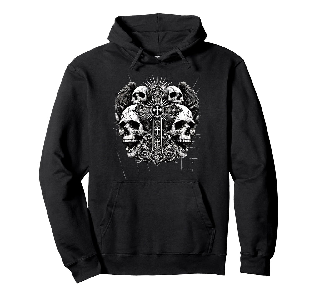 Skull Cross Y2K Goth Alt Grunge Hoodie - Custom Art Print for Adults - T-Shirt, Sweatshirt, Hoodie