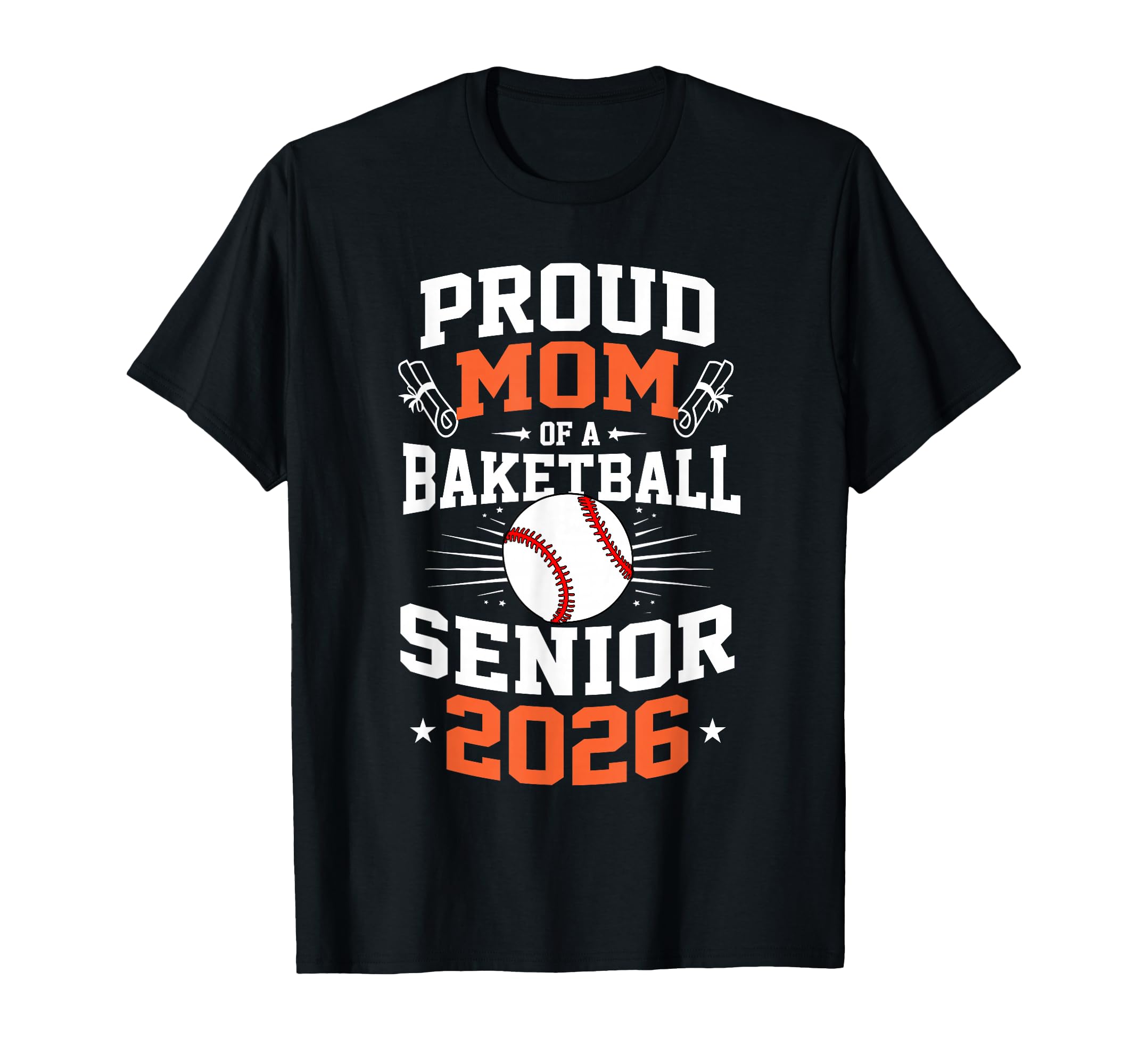 Proud Mom Baseball Senior 2026 T-Shirt - Custom Art Print for Adults - T-Shirt, Sweatshirt, Hoodie