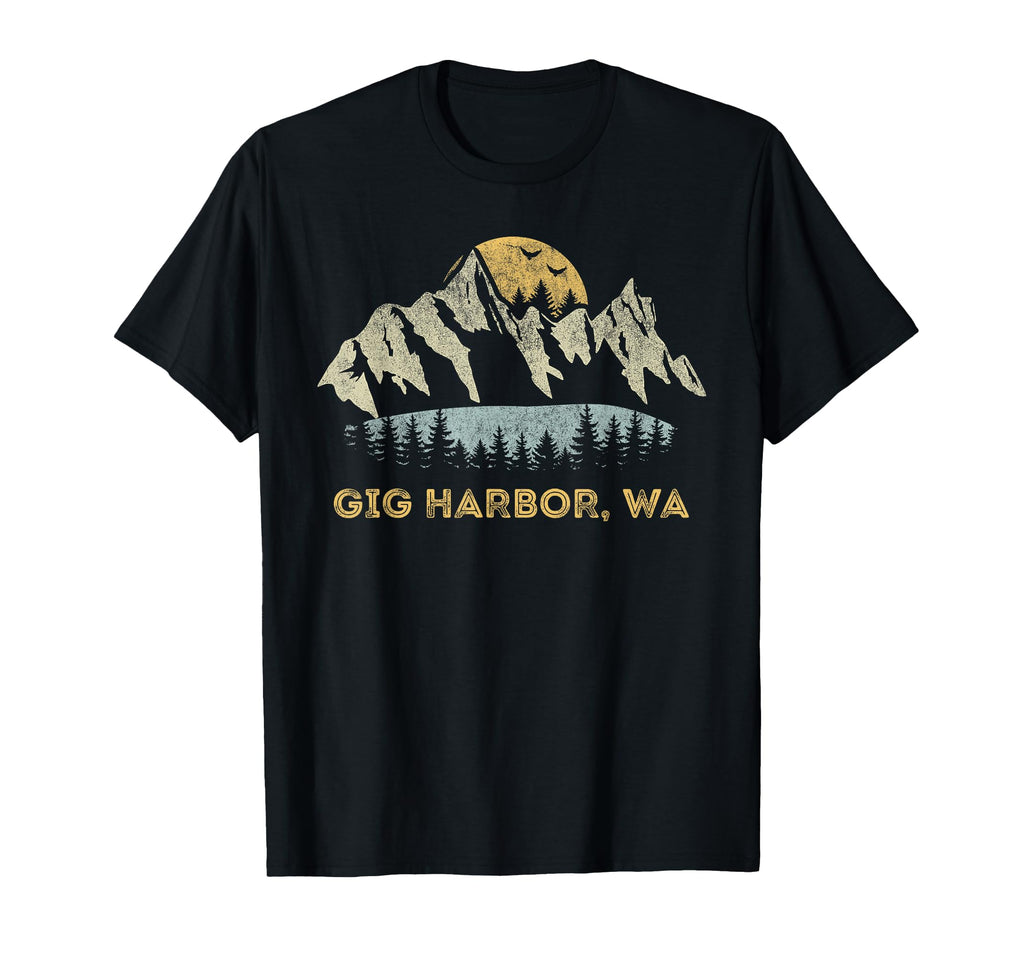 Gig Harbor Washington Mountain Sunset T-Shirt - Aesthetic Graphic Unisex - T-Shirt, Sweatshirt, Hoodie
