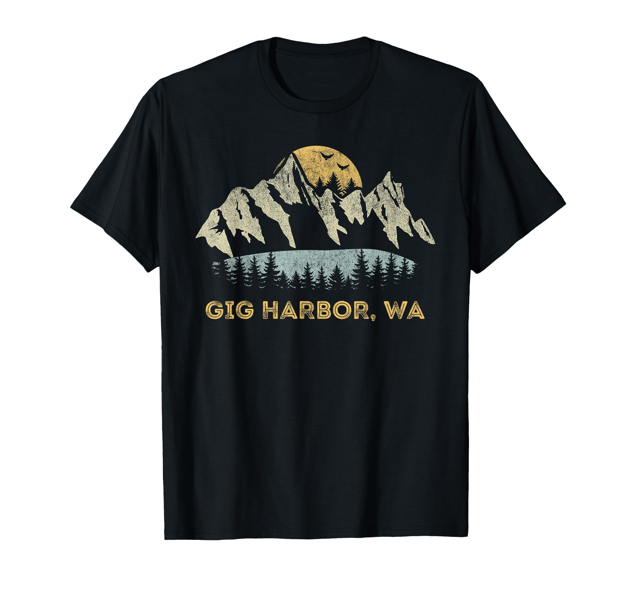 Gig Harbor Washington Mountain Sunset T-Shirt - Aesthetic Graphic Unisex - T-Shirt, Sweatshirt, Hoodie