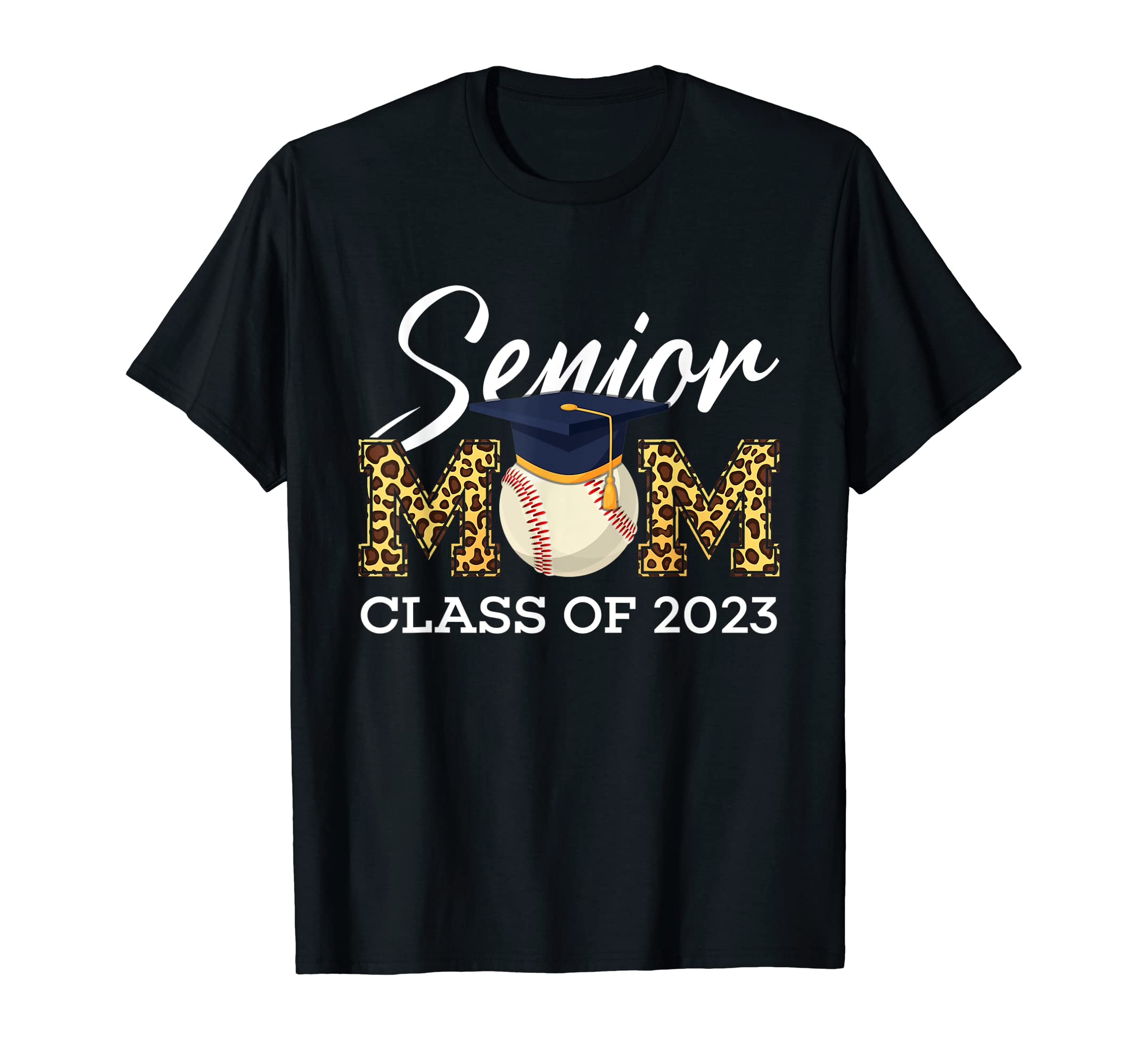 Senior Baseball Mom Class 2023 Leopard T-Shirt - Minimalist Print Unisex - T-Shirt, Sweatshirt, Hoodie