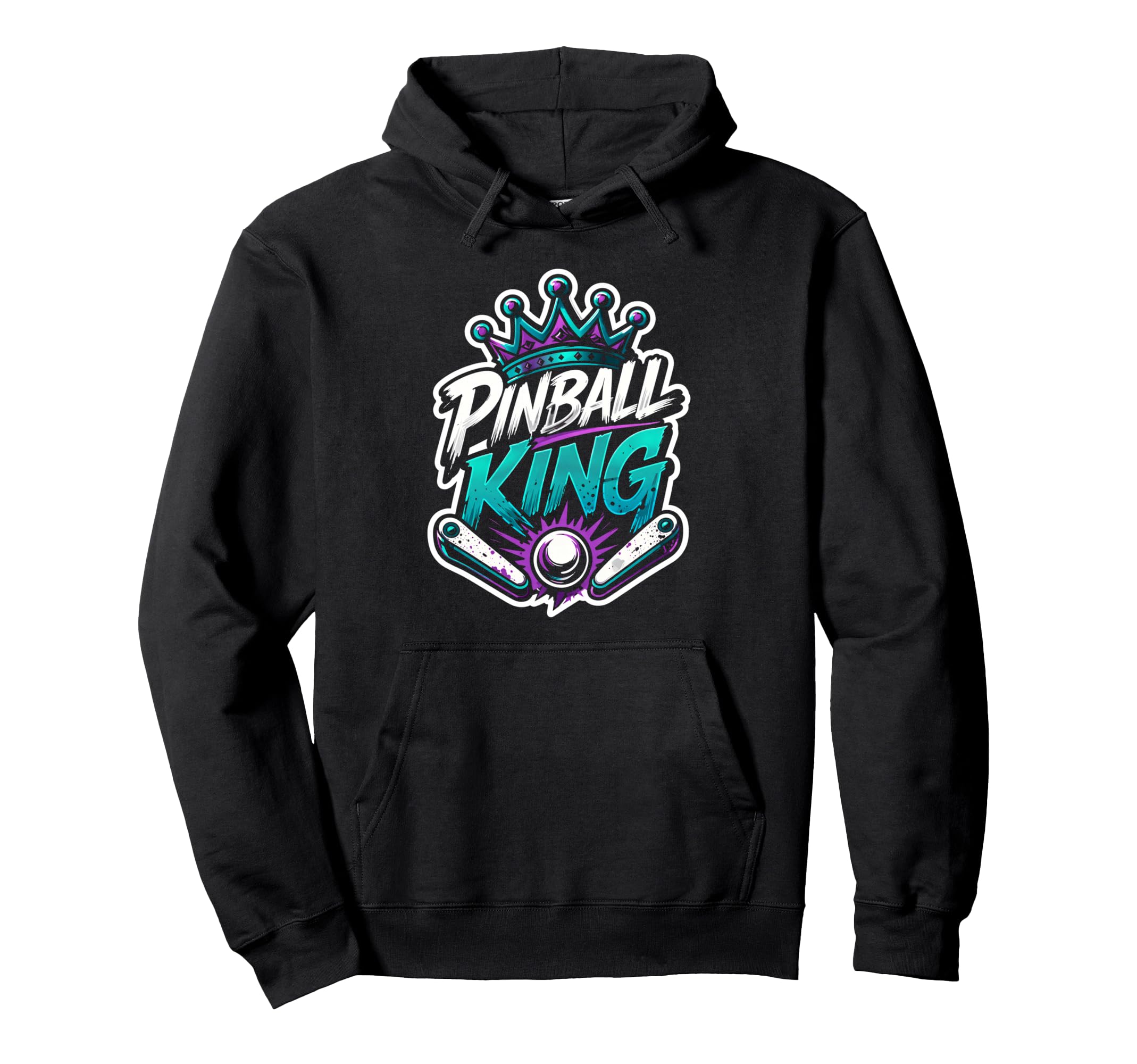 Pinball King Machines Funny Arcade Hoodie - Minimalist Print for Adults - T-Shirt, Sweatshirt, Hoodie