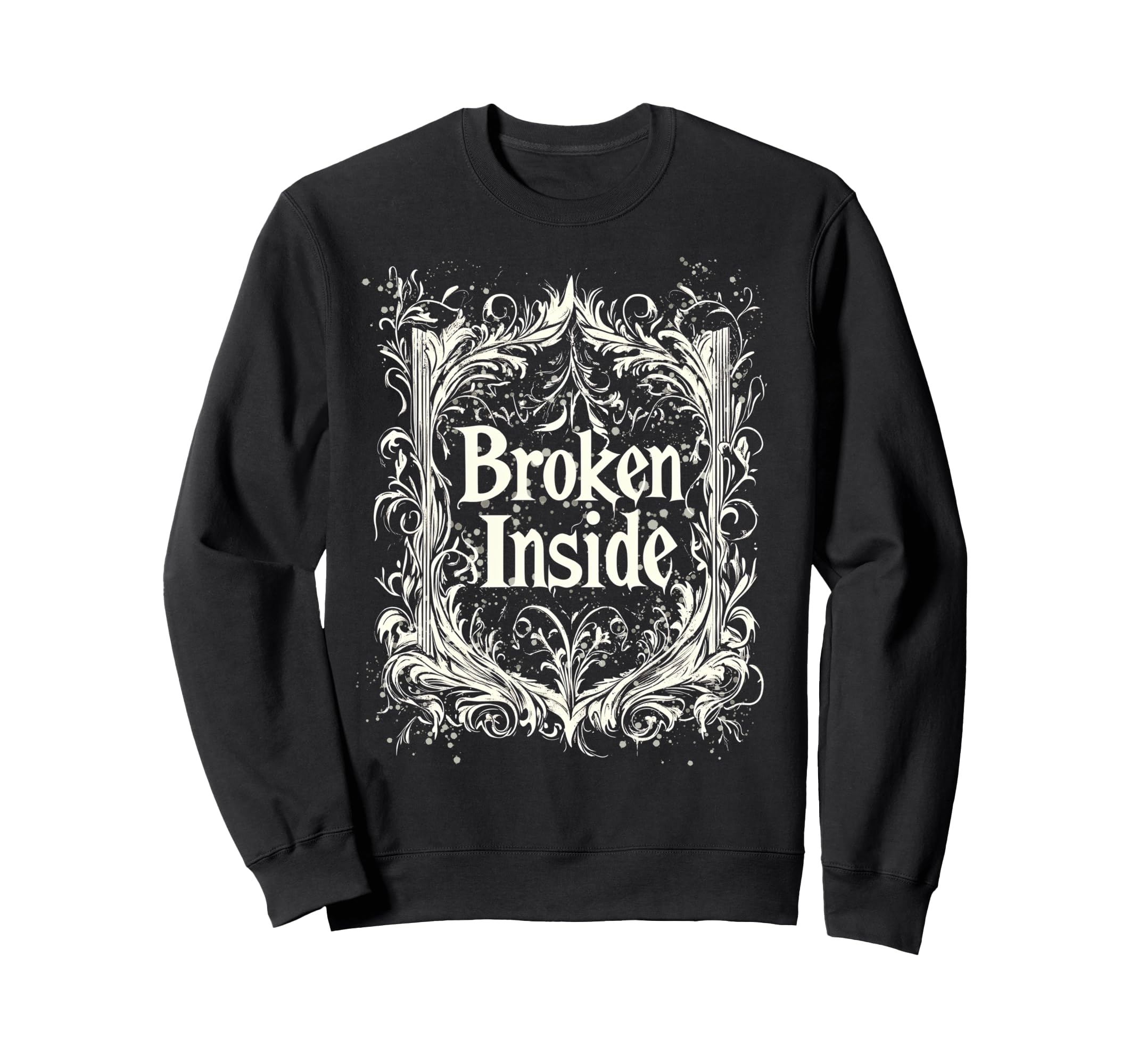 Broken Inside Y2K Emo Aesthetic Sweatshirt - Custom Art Print Men Women - T-Shirt, Sweatshirt, Hoodie