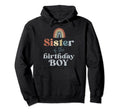 Sister Birthday Boho Rainbow Party Hoodie - Minimalist Print Men Women - T-Shirt, Sweatshirt, Hoodie