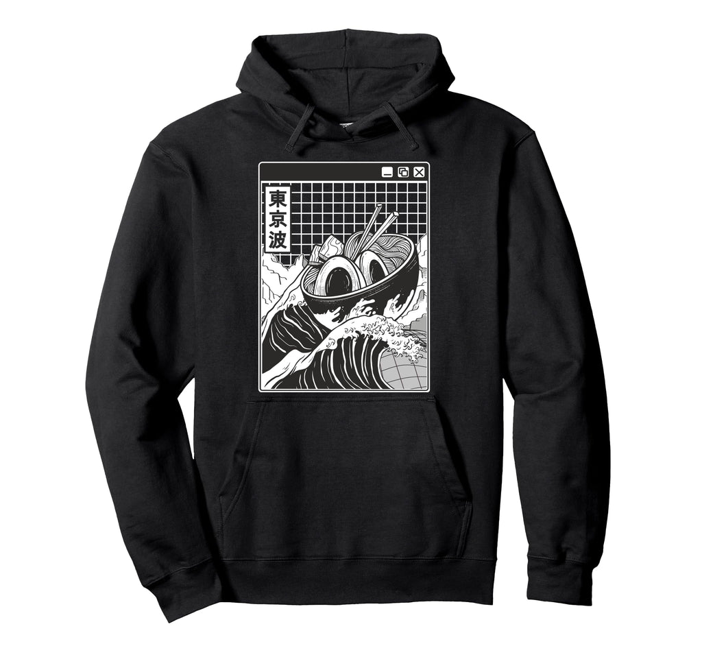 Ramen Bowl Surfing Kanagawa Wave Japan Hoodie - Novelty Apparel Men Women - T-Shirt, Sweatshirt, Hoodie