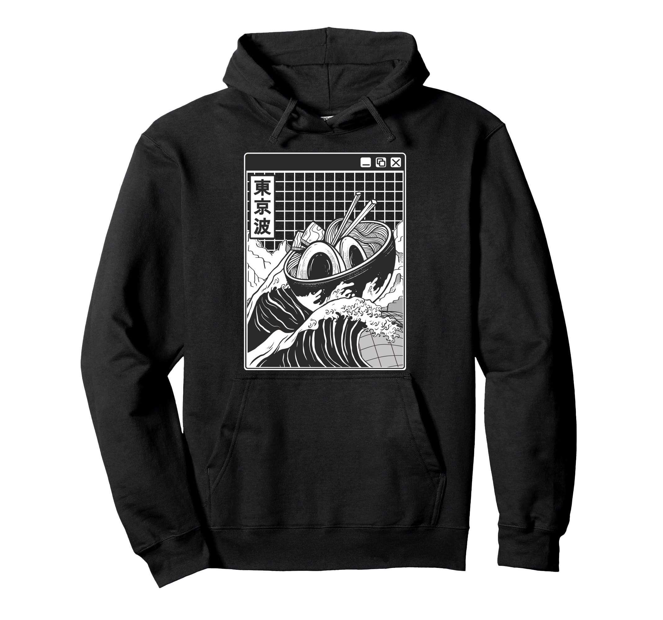Ramen Bowl Surfing Kanagawa Wave Japan Hoodie - Novelty Apparel Men Women - T-Shirt, Sweatshirt, Hoodie