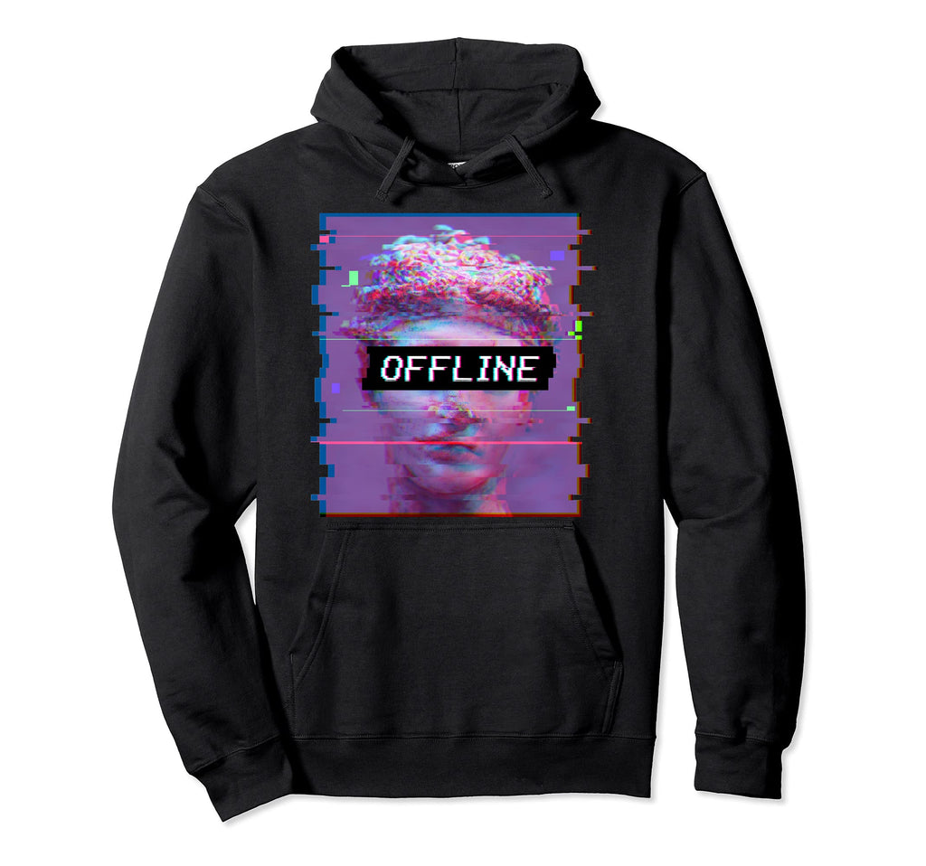 Vaporwave David Statue Aesthetic Art Hoodie - Unique Graphic for Adults - T-Shirt, Sweatshirt, Hoodie