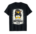 Loud Proud Softball Aunt Messy Bun T-Shirt - Minimalist Print Unisex - T-Shirt, Sweatshirt, Hoodie